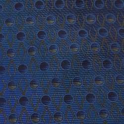 Pre Owned Valentino Peacock Blue Geometric Motif Silk Tie