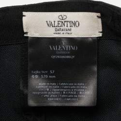Pre Owned Valentino Black VLTN Print Cotton Baseball Cap 