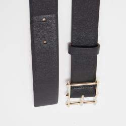 Valentino Black Leather Rockstud Buckle Belt 85CM