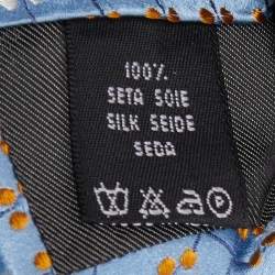Pre Owned Valentino Blue Dot Pattern Silk Traditional Tie