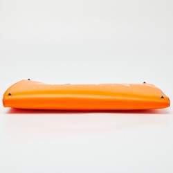 Pre Owned Valentino Neon Orange Leather VLTN Document Case