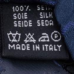 Pre Owned Valentino Navy Blue Patterned Silk Jacquard Tie