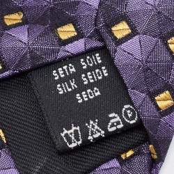 Valentino Purple Patterned Silk Traditional Tie 
