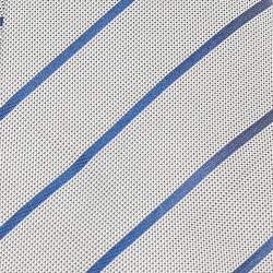 Valentino White/Blue Striped Silk Tie