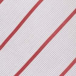 Valentino White/Red Diagonal Striped Silk Tie