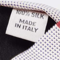 Valentino White/Red Diagonal Striped Silk Tie