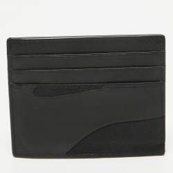 Valentino Black Camouflage Leather and Canvas Card Holder