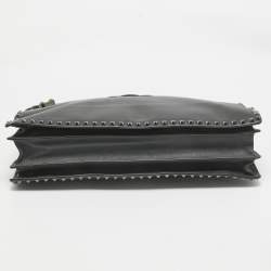 Valentino Black Leather Rockstud Briefcase Laptop Bag