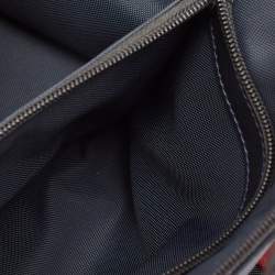 Pre Owned Valentino Dark Blue Leather and Nylon VLTN Travel Tote