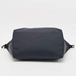 Pre Owned Valentino Dark Blue Leather and Nylon VLTN Travel Tote