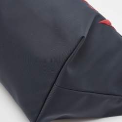 Pre Owned Valentino Dark Blue Leather and Nylon VLTN Travel Tote