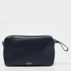 Valentino Blue Leather VLTN Crossbody Bag
