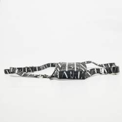 Valentino Black/White Leather VLTN Waist Belt Bag