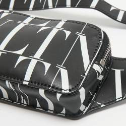 Valentino Black/White Leather VLTN Waist Belt Bag