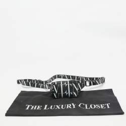 Valentino Black/White Leather VLTN Waist Belt Bag