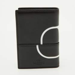Pre Owned Valentino Black Leather VLTN Bifold Card Case