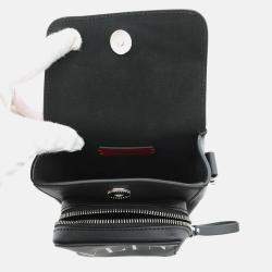 Pre Owned Valentino Garavani Cross Body Bag Black Leather
