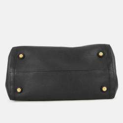 Pre Owned حقيبة يد توتس فالنتينو غارافاني أنتيباس جلد عجل أسود حجم متوسط