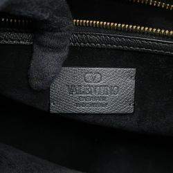 Pre Owned حقيبة يد توتس فالنتينو غارافاني أنتيباس جلد عجل أسود حجم متوسط