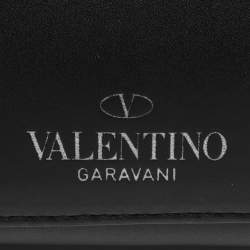 Pre Owned Valentino VLTN Black Leather Crossbody Bag