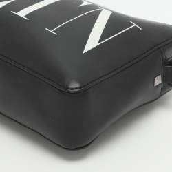 Pre Owned Valentino VLTN Black Leather Crossbody Bag