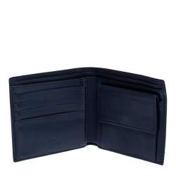 Pre Owned Valentino Navy Blue Leather Rockstud Bifold Wallet