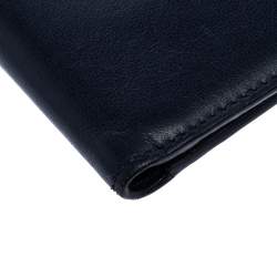 Pre Owned Valentino Navy Blue Leather Rockstud Bifold Wallet