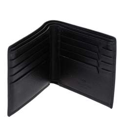 Pre Owned Valentino Black Leather Bifold Wallet