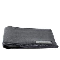 Pre Owned Valentino Black Leather Bifold Wallet