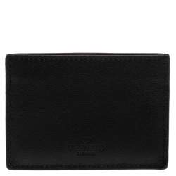 Pre Owned Valentino Black Leather Rockstud Card Holder
