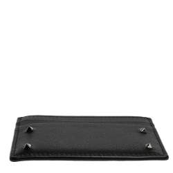 Pre Owned Valentino Black Leather Rockstud Card Holder