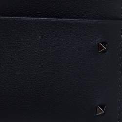 Valentino Dark Grey Leather Rockstud Card Holder