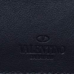 Valentino Dark Grey Leather Rockstud Card Holder