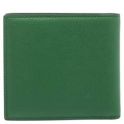 Pre Owned Valentino Green Leather VLogo Bifold Wallet