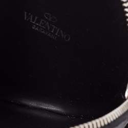 Pre Owned Valentino Black Leather VLTN Lanyard Coin Purse