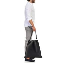 Valentino Black Leather Identity Tote