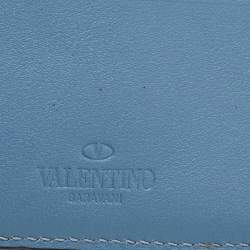 Valentino Blue Leather Rockstud Bifold Wallet