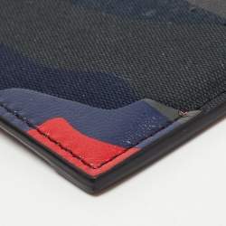 Valentino Multicolor Camouflage Canvas and Leather Card Holder