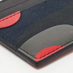 Valentino Multicolor Camouflage Canvas and Leather Card Holder