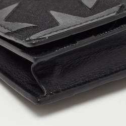 Valentino Black Leather Star Patch Flap Card Case