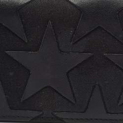 Valentino Black Leather Star Patch Flap Card Case