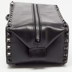 Valentino Black Leather Rockstud Shoe Bag