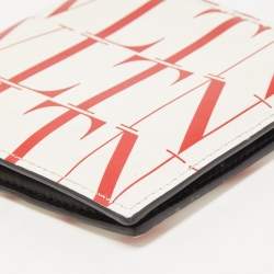 Pre Owned Valentino Red/White Leather VLTN Times Bifold Wallet 