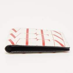 Pre Owned Valentino Red/White Leather VLTN Times Bifold Wallet 