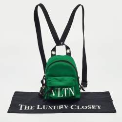 Valentino Green Nylon Mini VLTN Backpack