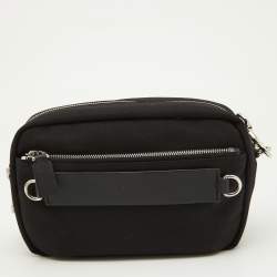Valentino Black Canvas and Leather Convertible Waist Crossbody Bag
