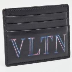 Valentino Black Leather VLTN Card Holder