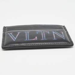 Valentino Black Leather VLTN Card Holder