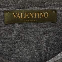 Valentino Grey Panther Print Neoprene Sweatshirt M