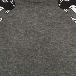 Valentino Grey Panther Print Neoprene Sweatshirt M